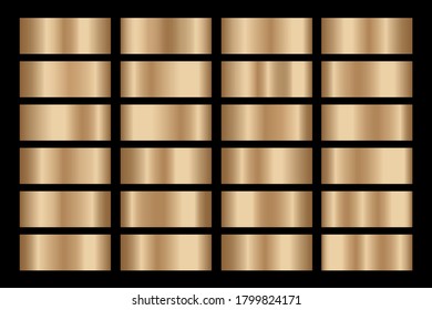 Set Metal Gradients Golden Colors Stock Vector (Royalty Free) 489223576