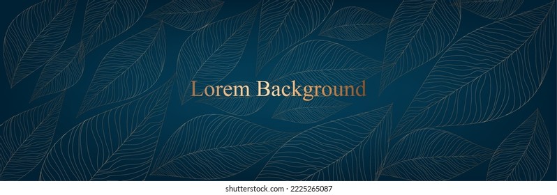 Vector banners with gold  leaves on a dark background. Exotic wallpaper. vector illustration. Luxury items.