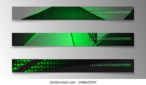 Vector banners with green backgrounds suitable for advertising and so on. technology design. eps 10