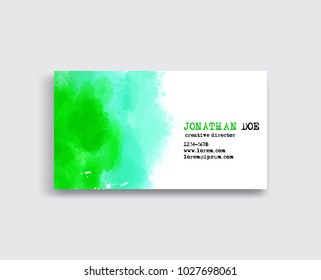 Vector Banners with Green Watercolor Splash. Abstract Background for Business, Flyers and Posters.