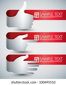 Vector Banners with Hand Signs and Your Messages