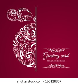 Vector banners with illustration of Christmas/New Year decor: ball and bow. Design elements of ornamental style