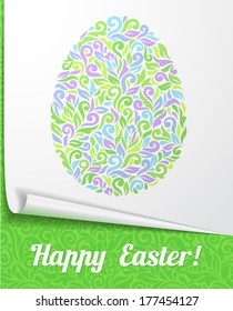 Vector banners with illustration of Easter decor. Design elements of ornamental style, paper leaflet