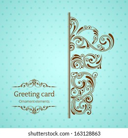 Vector banners with illustration of present box. Design elements of ornamental style