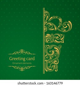 Vector banners with illustration of present box. Design elements of ornamental style