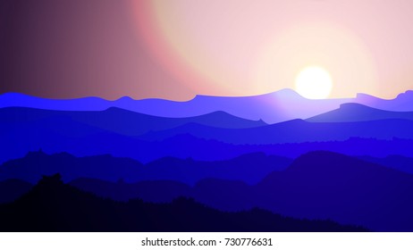 Vector banners landscape illustration - flat design