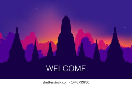 Vector banners with landscape.Background illustration