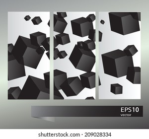Vector banners with many black squares