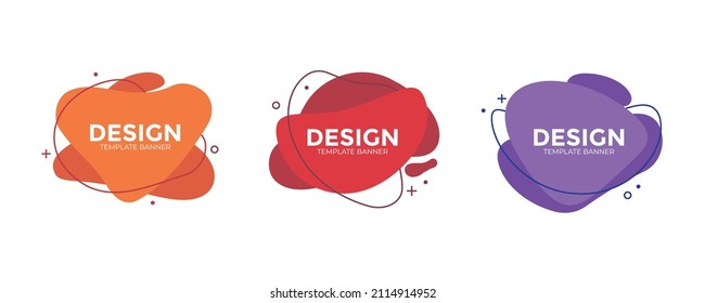 banners vectoriales de estilo minimalista. Formas geométricas planas de diferentes colores con contorno negro en estilo de diseño memphis. Diseño de plantilla.