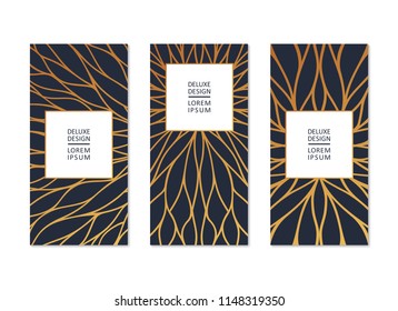 Vector banners in minimalistic style. Thin linear pattern.
