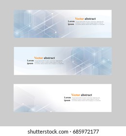 vector banners modern Website header set, abstract the shape of hexagon concept design abstract technology, background vector EPS10