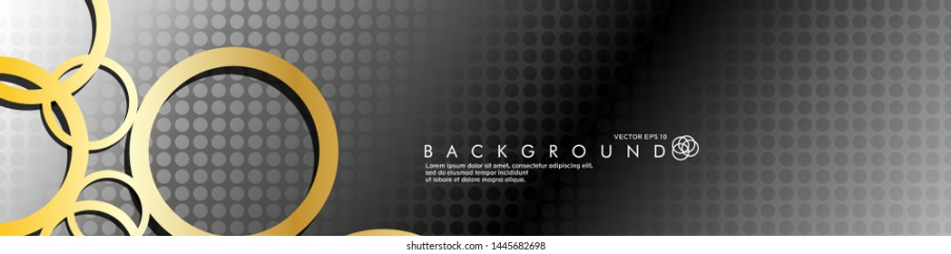 vector banners with overlapping golden circles, background designs for advertisements, and so on. eps 10