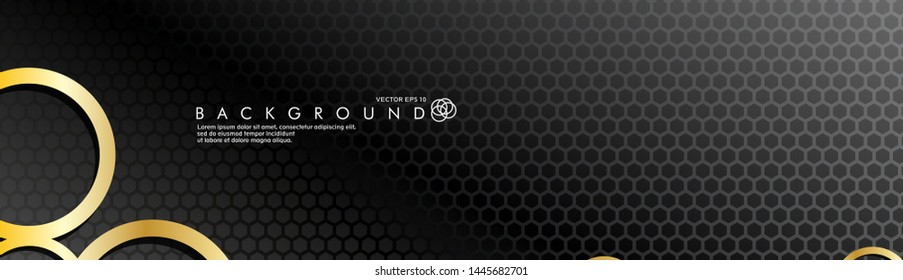 vector banners with overlapping golden circles, background designs for advertisements, and so on. eps 10