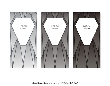 Vector banners. Pattern with modern gradients design. Art deco linear geometrical style.