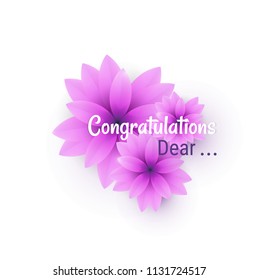 Vector  banners with pink flowers. Can be used as greeting card or wedding invitation. EPS 10