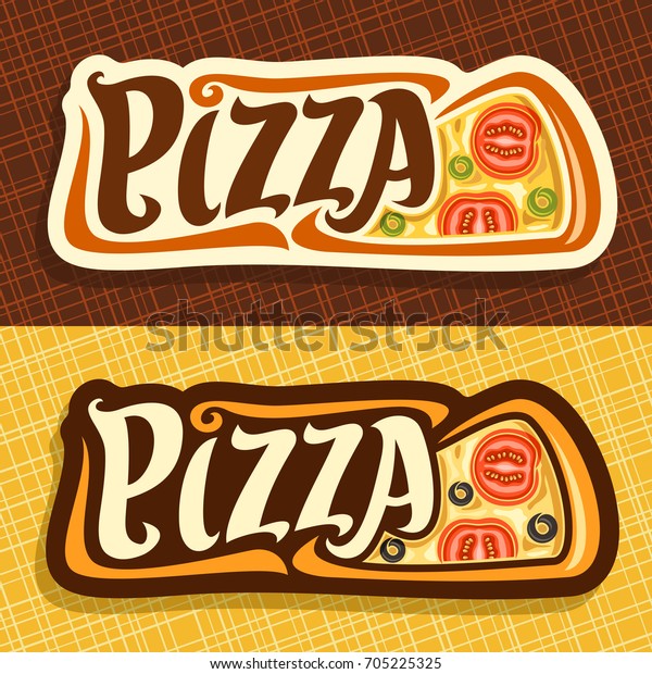 Vector De Stock Libre De Regalias Sobre Pancartas Vectoriales Para Pizza Etiqueta Con