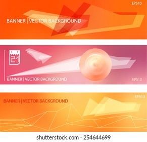  Vector banners. Polygonal  geometric texture, geometrical triangular background. Blurred Backgrounds.