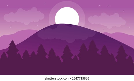 Vector banners with polygonal landscape illustration