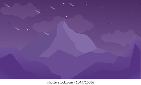 Vector banners with polygonal landscape illustration
