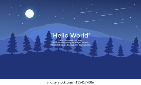 Vector banners with polygonal landscape illustration