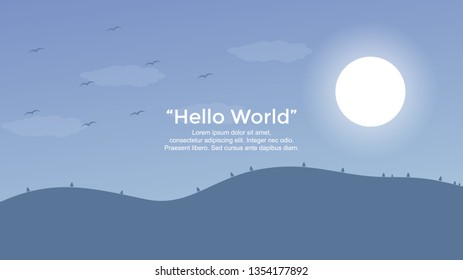 Vector banners with polygonal landscape illustration