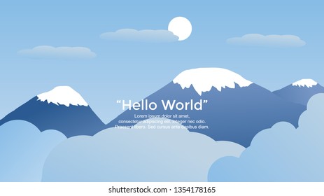 Vector banners with polygonal landscape illustration