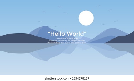 Vector banners with polygonal landscape illustration