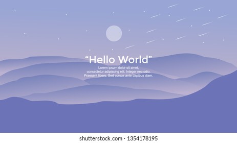 Vector banners with polygonal landscape illustration