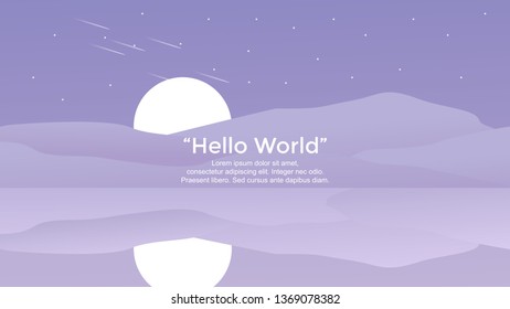 Vector banners with polygonal landscape illustration
