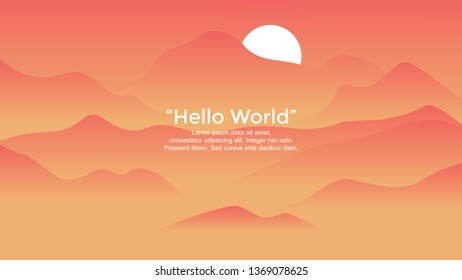 Vector banners with polygonal landscape illustration