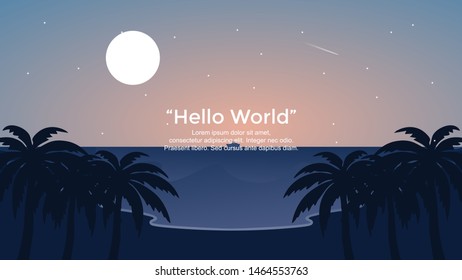 Vector banners with polygonal landscape illustration