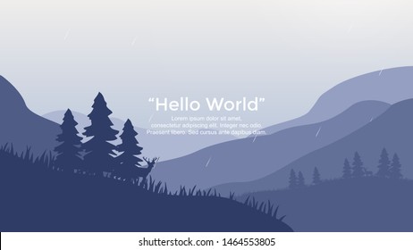 Vector banners with polygonal landscape illustration