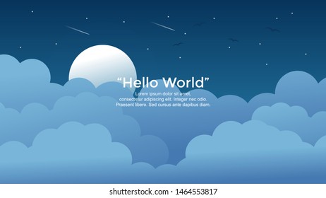 Vector banners with polygonal landscape illustration