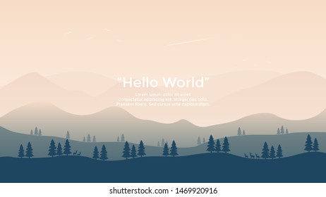 Vector banners with polygonal landscape illustration