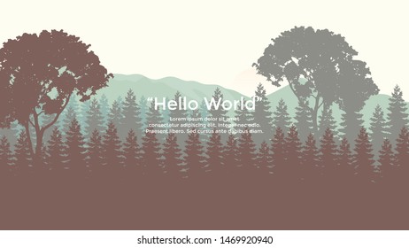 Vector banners with polygonal landscape illustration