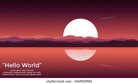 Vector banners with polygonal landscape illustration