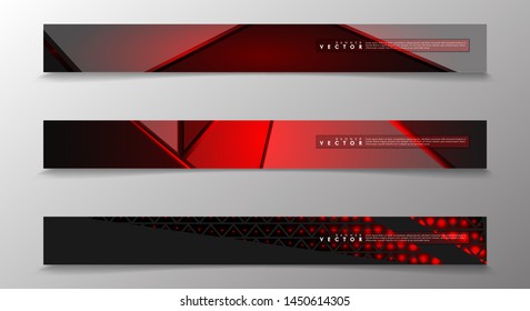 Vector banners with red backgrounds suitable for advertising and so on. technology design. eps 10