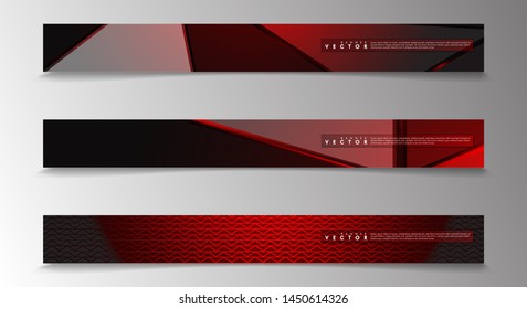Vector banners with red backgrounds suitable for advertising and so on. technology design. eps 10