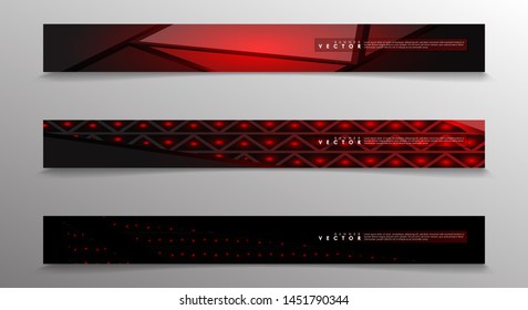 Vector banners with red backgrounds suitable for advertising and so on. technology design. eps 10
