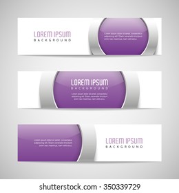 Vector banners with round metallic and glossy buttons