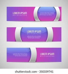 Vector banners with round metallic and glossy buttons