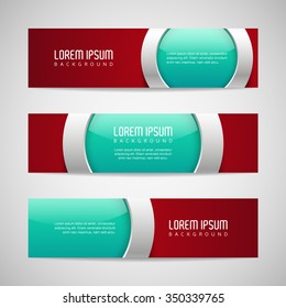 Vector banners with round metallic and glossy buttons