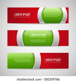 Vector banners with round metallic and glossy buttons