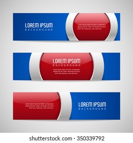 Vector banners with round metallic and glossy buttons