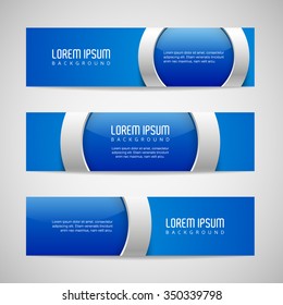 Vector banners with round metallic and glossy buttons