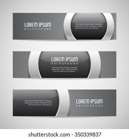 Vector banners with round metallic and glossy buttons
