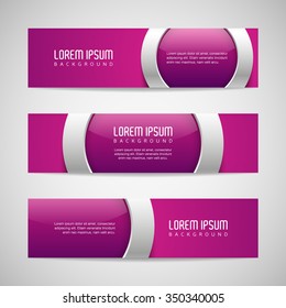 Vector banners with round metallic and glossy buttons