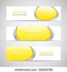 Vector banners with round metallic and glossy buttons