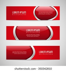 Vector banners with round metallic and glossy buttons