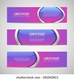 Vector banners with round metallic and glossy buttons